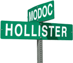 Hollister & Modoc Street Sign